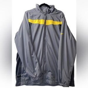 NIKE GOLF Size X-Large Zip Up Mens Storm Fit Windbreaker Jacket Gray W/Yellow